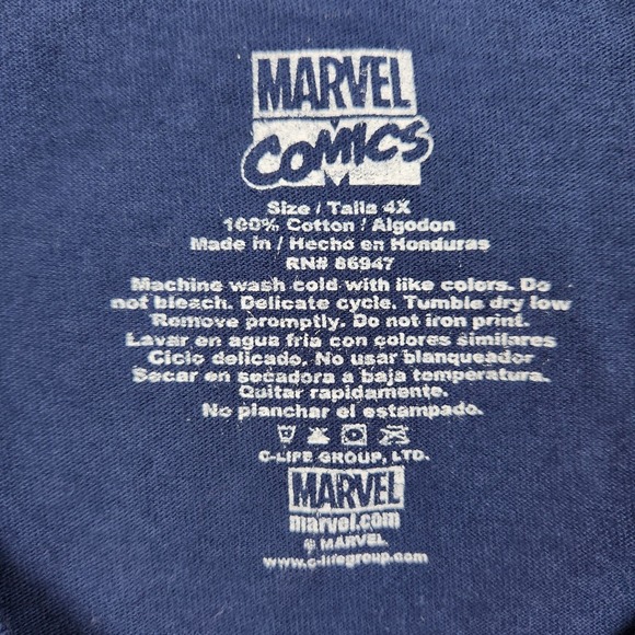 Marvel Comics Captain America 4XL T Shirt Blue Shield Graphic Print Superhero - Picture 4 of 4